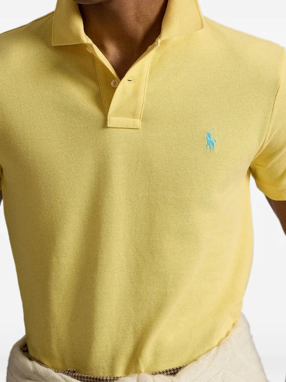Polo Ralph Lauren Poloshirt met borduurwerk en piqué mesh Geel