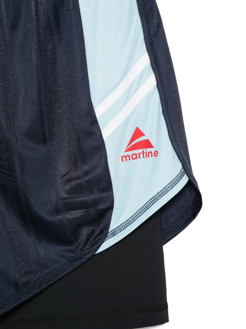 Martine Rose Gelaagde shorts met gestreept detail Blauw