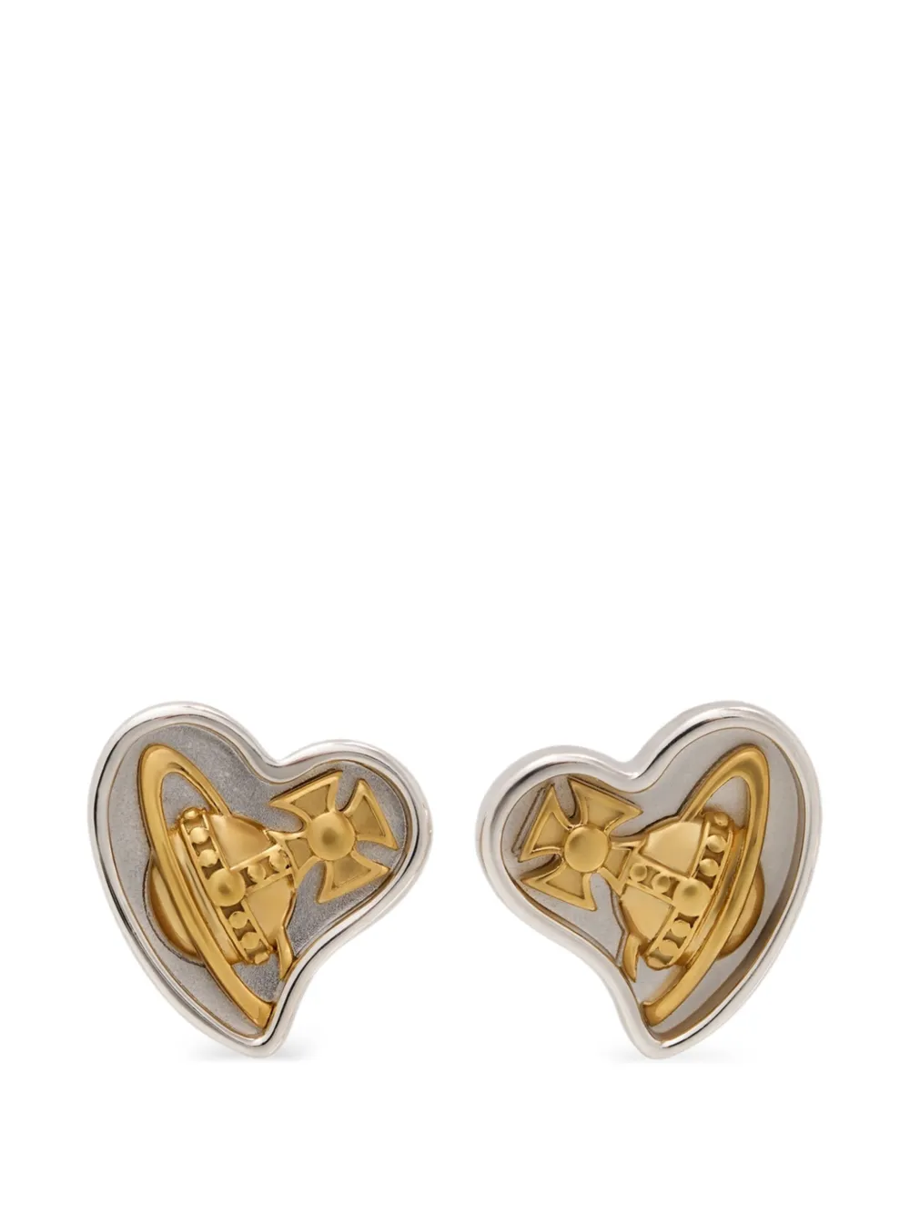 Vivienne Westwood Faye heart orb earrings - Argento