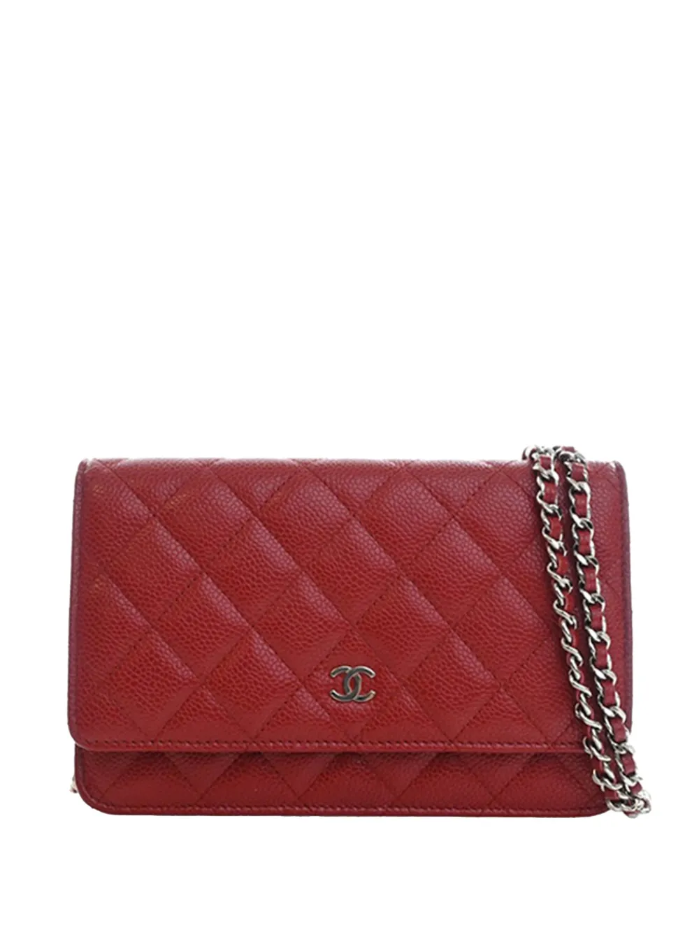 CHANEL Pre-Owned 2014 Classic Caviar Wallet on Chain crossbody bag - Rosso