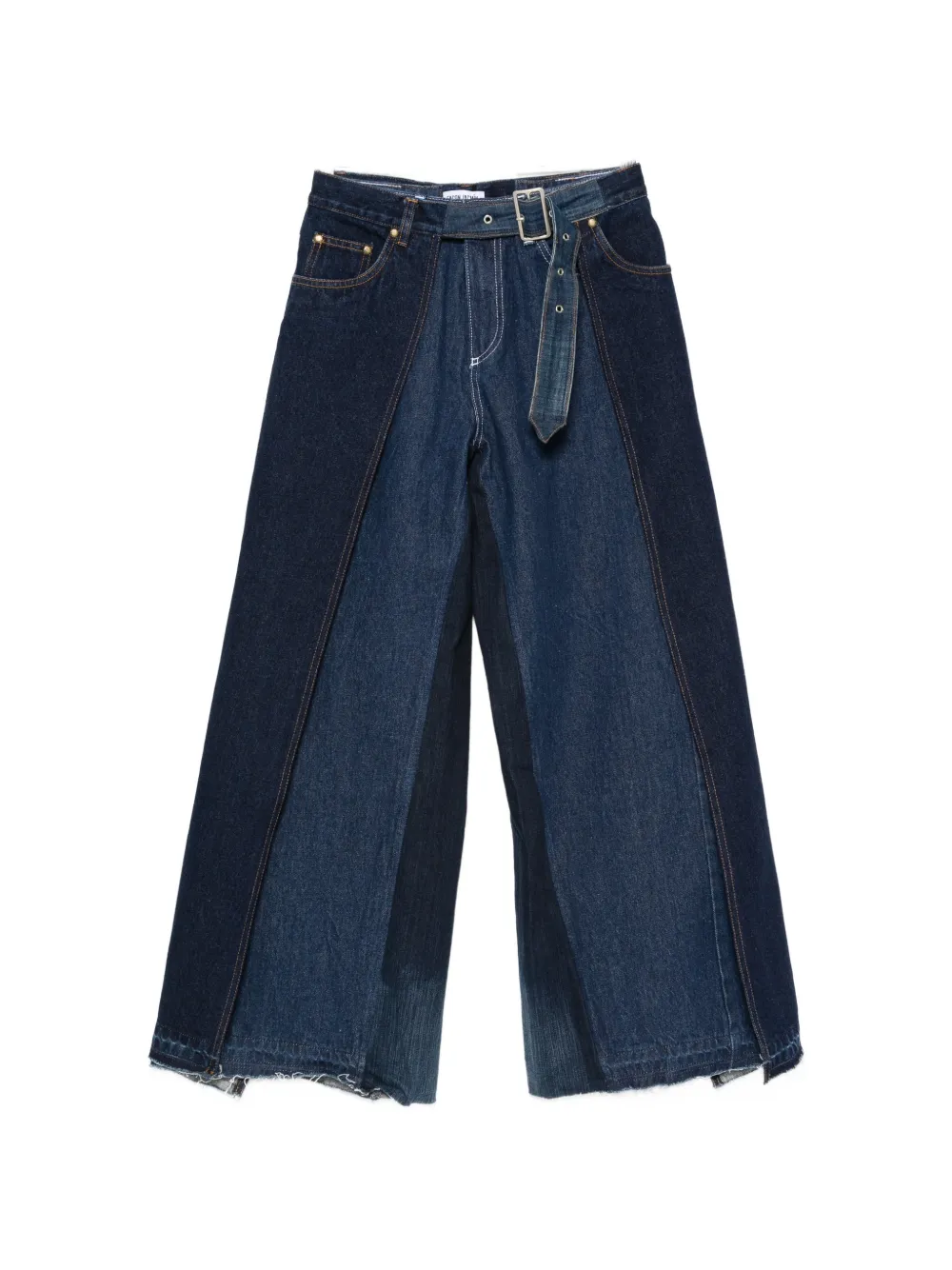 FAÇON JACMIN layered-design wide-leg jeans - Blu