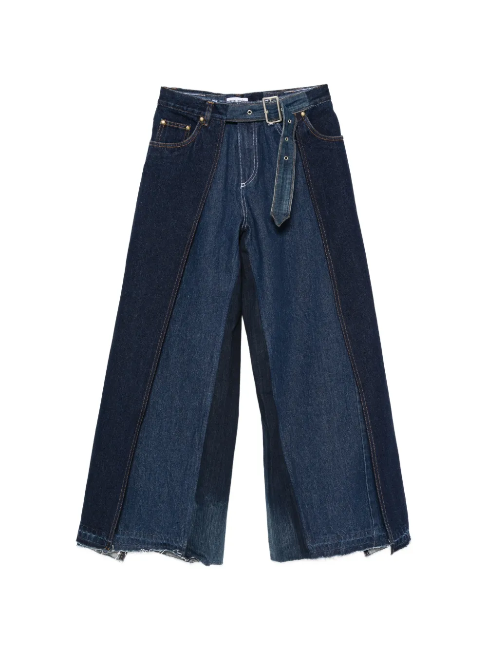 FAÇON JACMIN layered-design wide-leg jeans - Blu