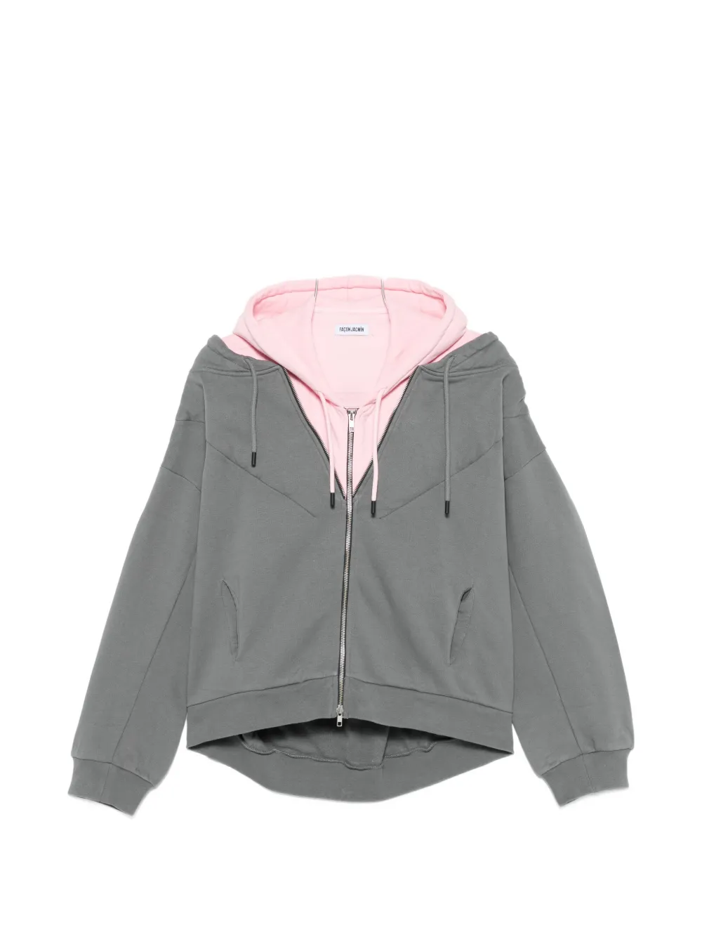 Facon Jacmin Serena Layered Hoodie In Gray