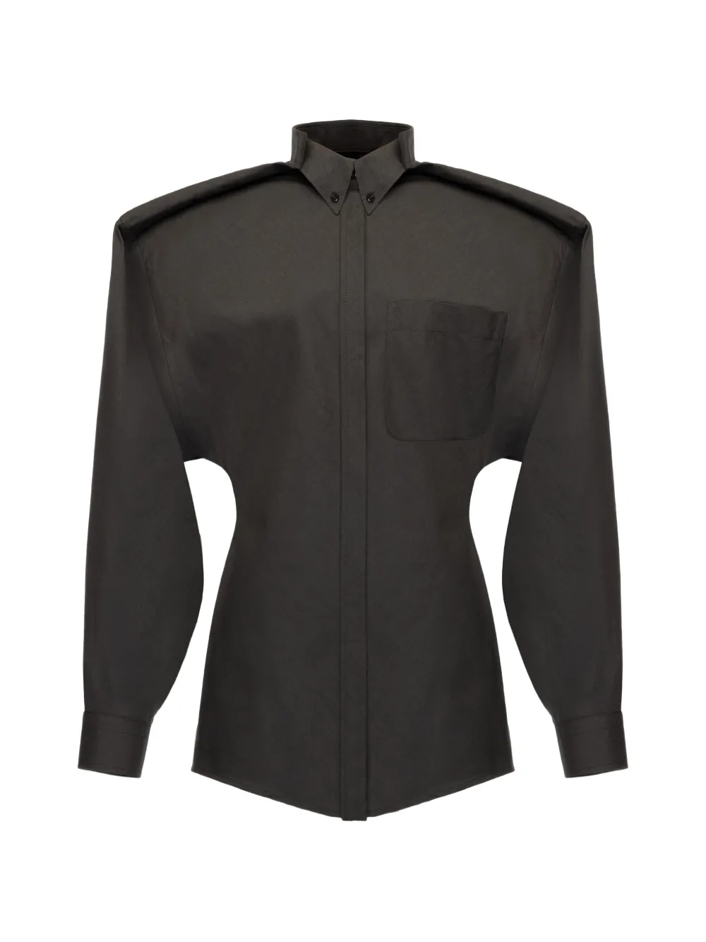 Situationist button balloon sleeve shirt - Grün