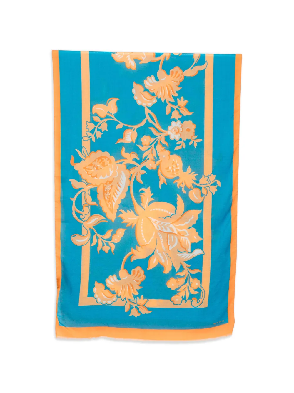 ETRO floral border scarf - Blu