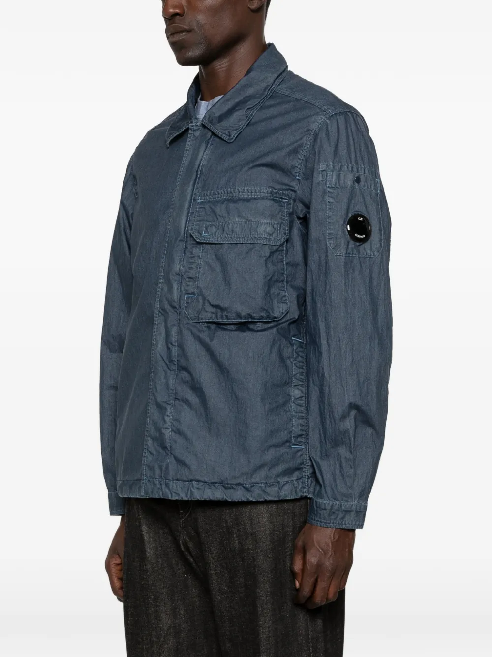 C.P. Company 50 Fili Wax Lens shirtjack met rits Blauw