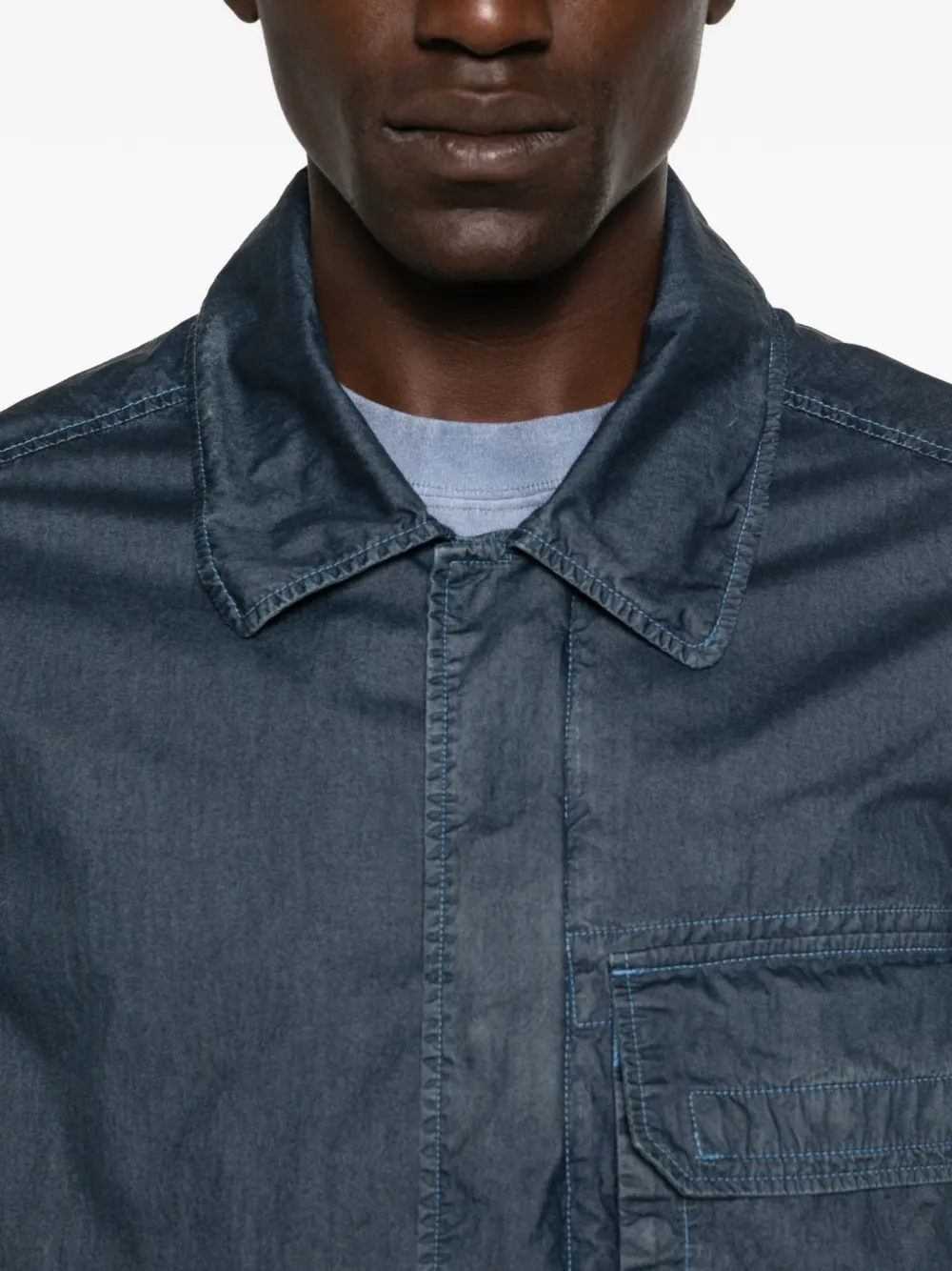 C.P. Company 50 Fili Wax Lens shirtjack met rits Blauw