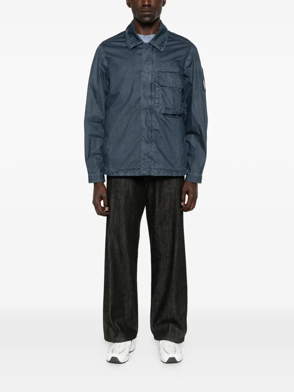 C.P. Company 50 Fili Wax Lens shirtjack met rits Blauw