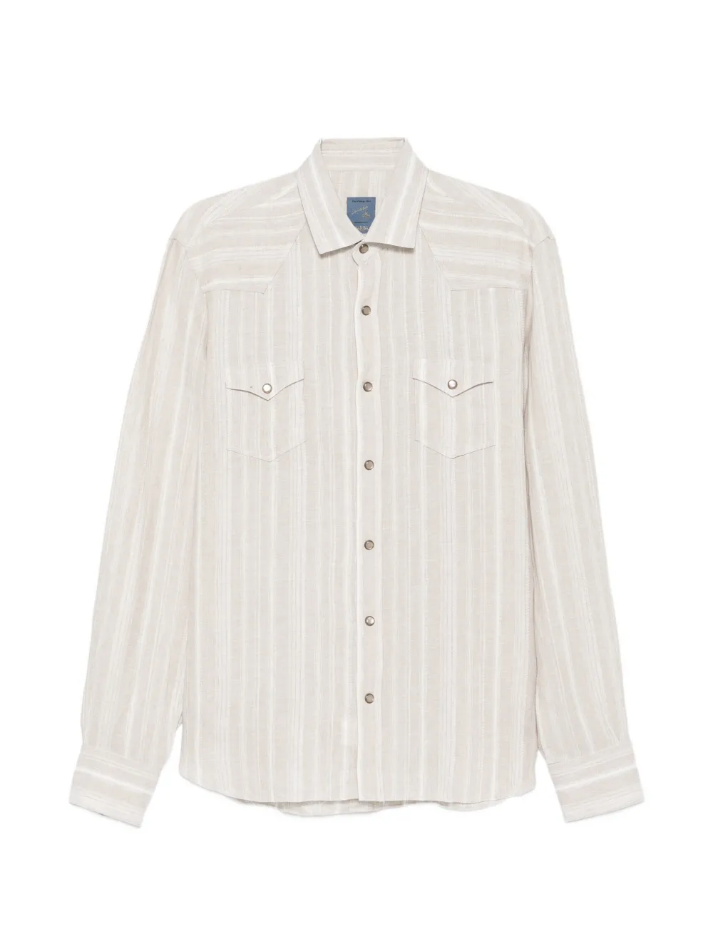 Barba striped flap-pockets shirt - Toni neutri