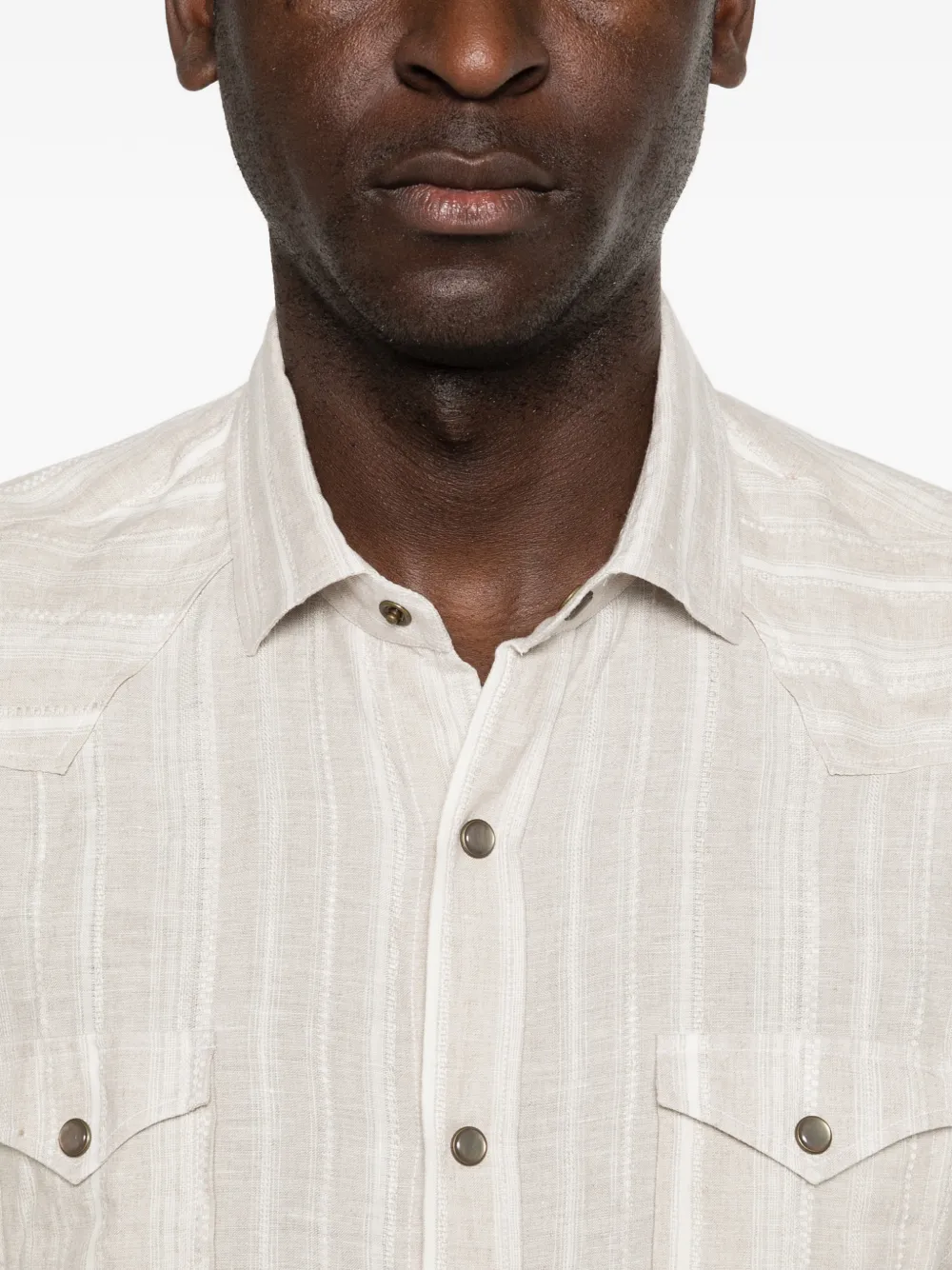 Barba Gestreept overhemd Beige