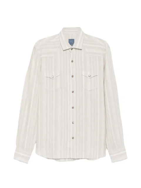 Barba striped flap-pockets shirt