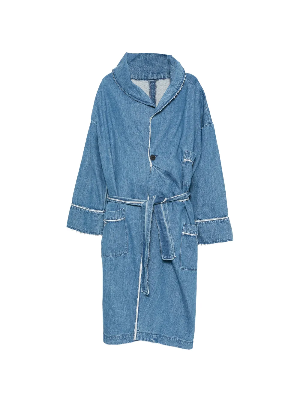 FAÇON JACMIN Miki frayed-hem oversized coat - Blau