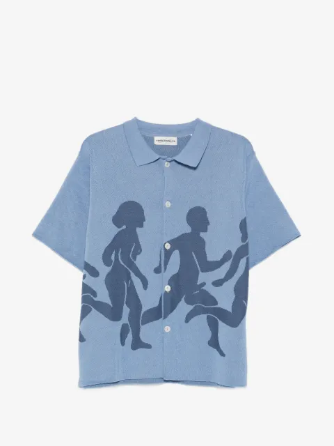 CARNE BOLLENTE Few Hard Men intarsia-knit cotton shirt