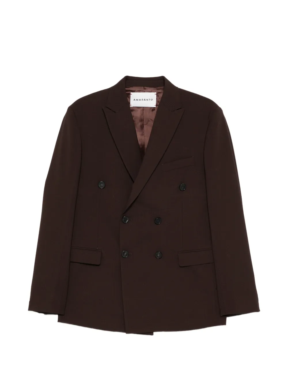 AMARANTO double-breasted peak-lapel blazer - Marrone