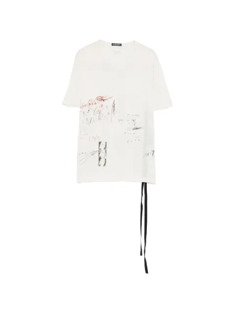 Ann Demeulemeester Fanie graphic-print ribbon-detail T-shirt