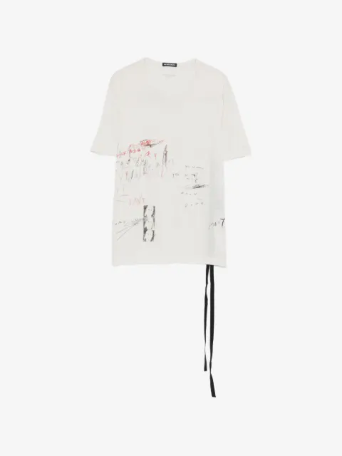 Ann Demeulemeester Fanie graphic-print ribbon-detail T-shirt