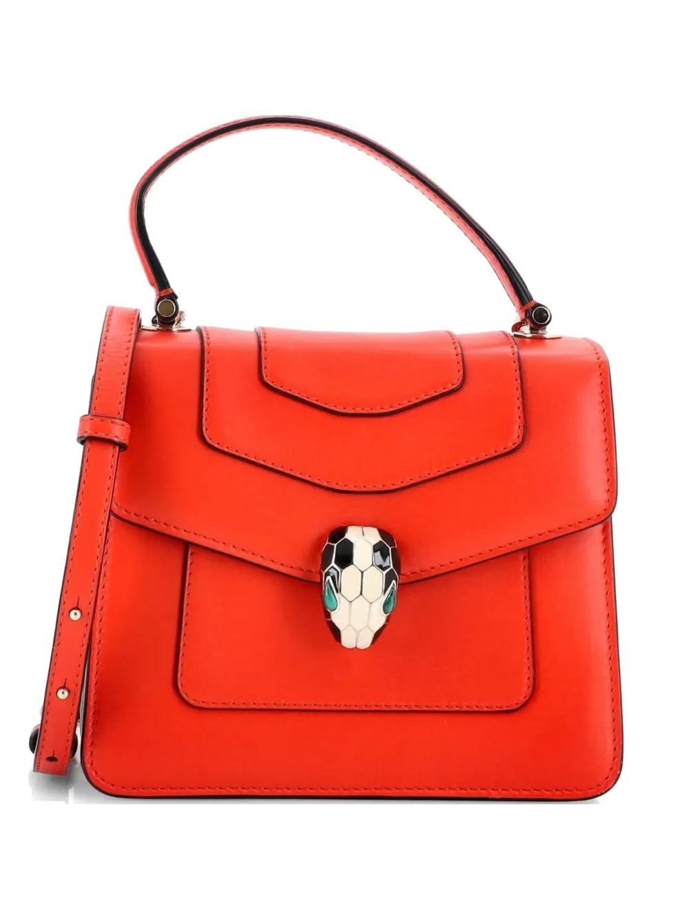 Bvlgari Pre-Owned Serpenti Forever Top Handle Bag Leather Small satchel - Rosso