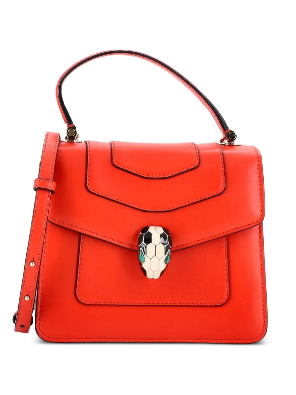 Bvlgari Pre-Owned Serpenti Forever Top Handle Bag Leather Small satchel - Rosso