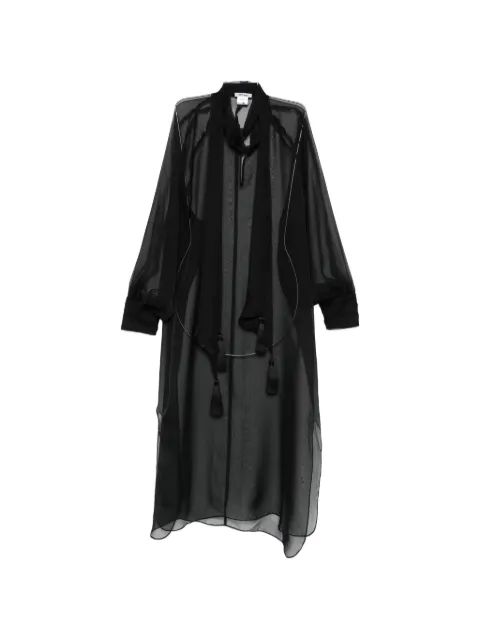 Parlor tassel-detail sheer-finish blouse