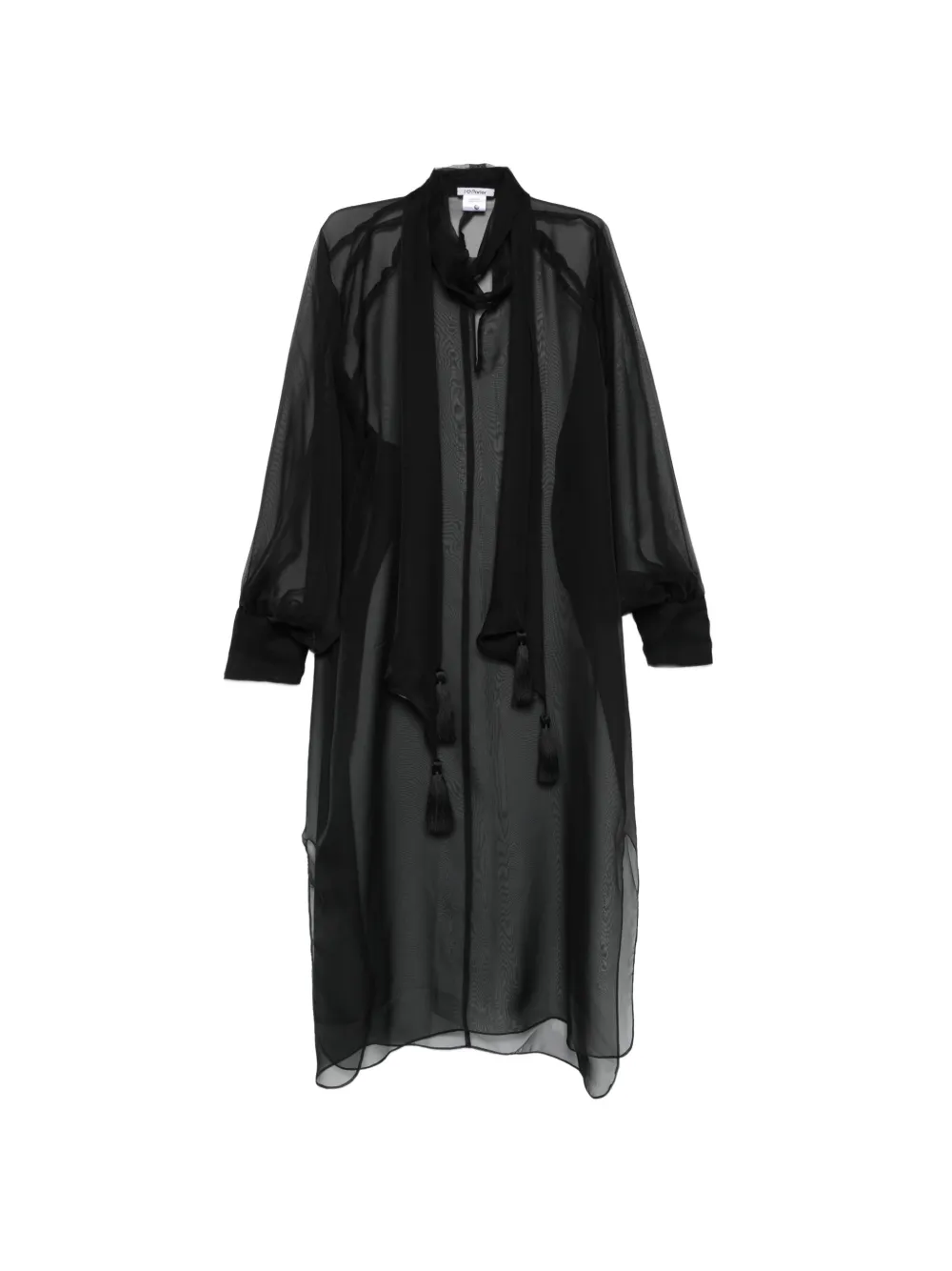 Parlor tassel-detail sheer-finish blouse - Nero