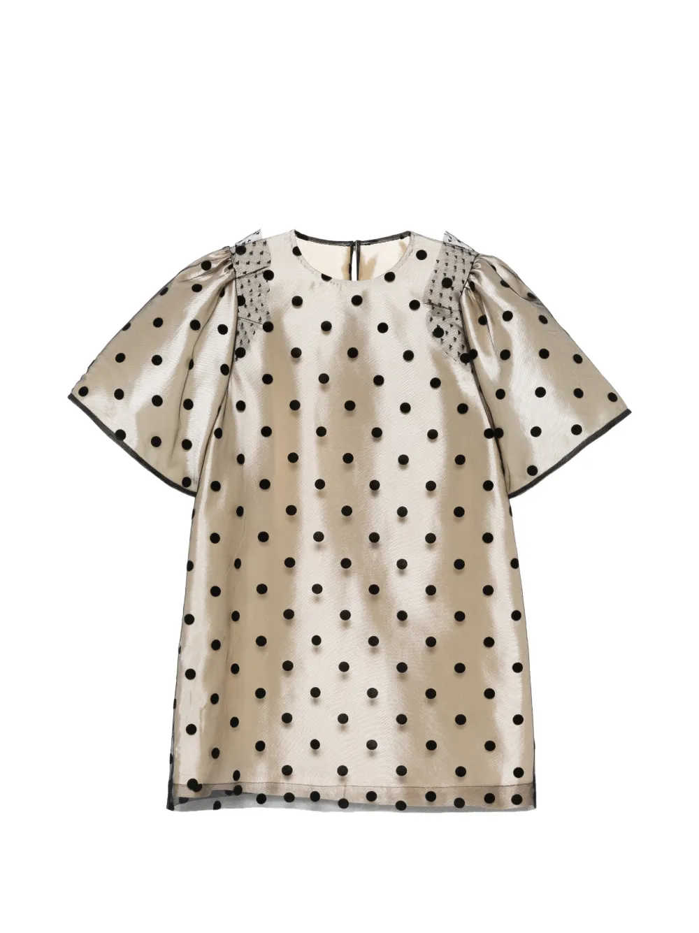 Parlor polka-dot puff-sleeve mini dress - Toni neutri