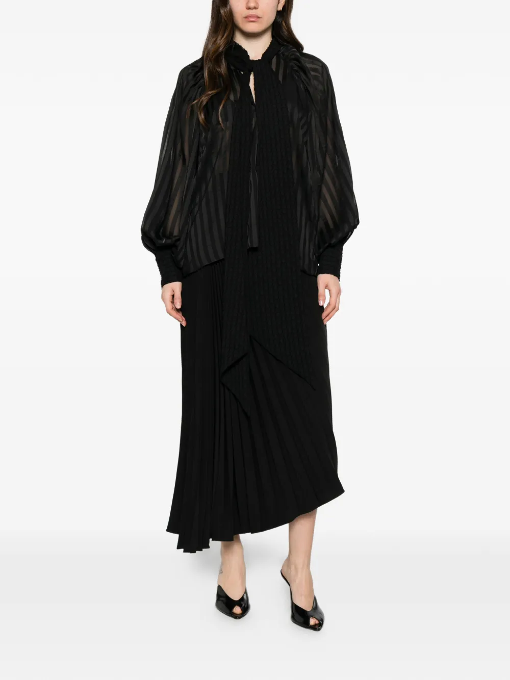  Parlor Blusa A Rayas - Negro 
