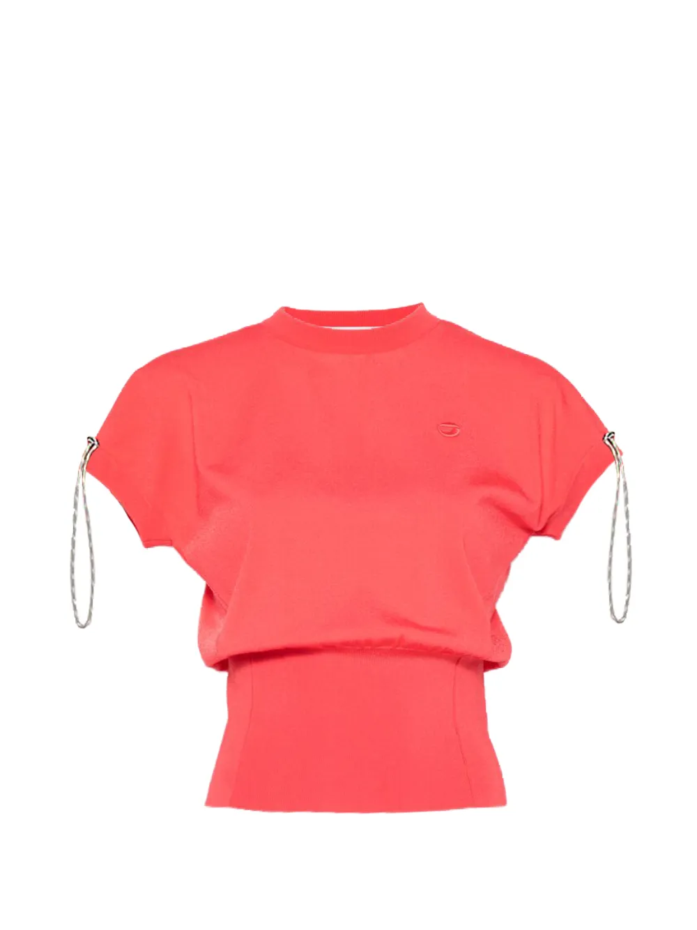 Coperni logo-embroidered drawstring T-shirt - Rosso