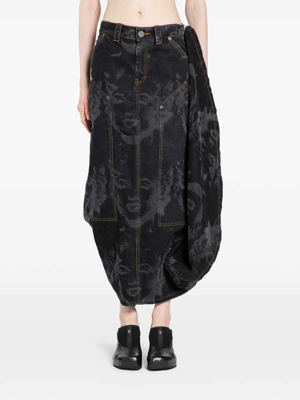 Vaquera Prom denim skirt - Nero