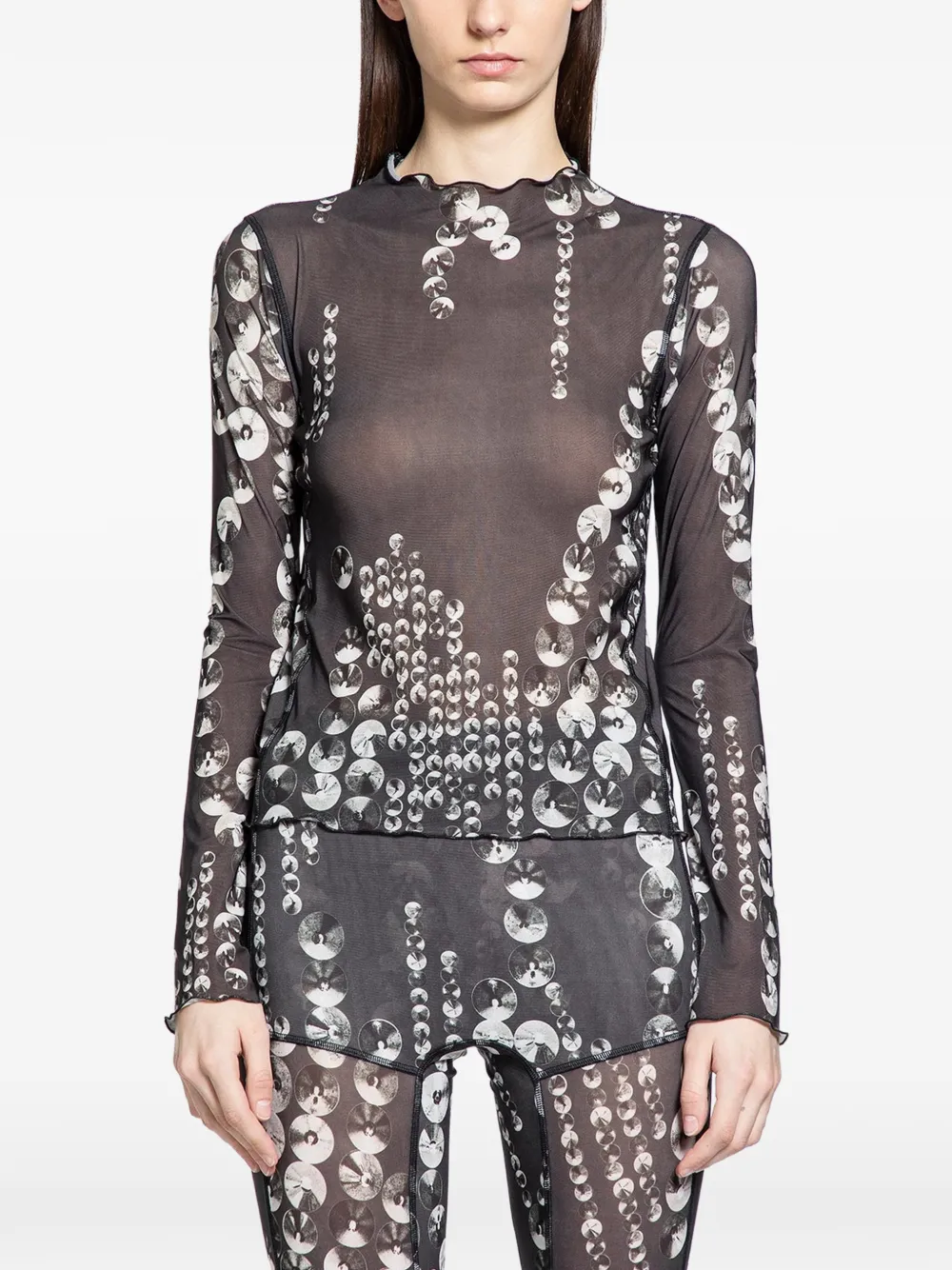 KNWLS Halcyon sheer top - Nero