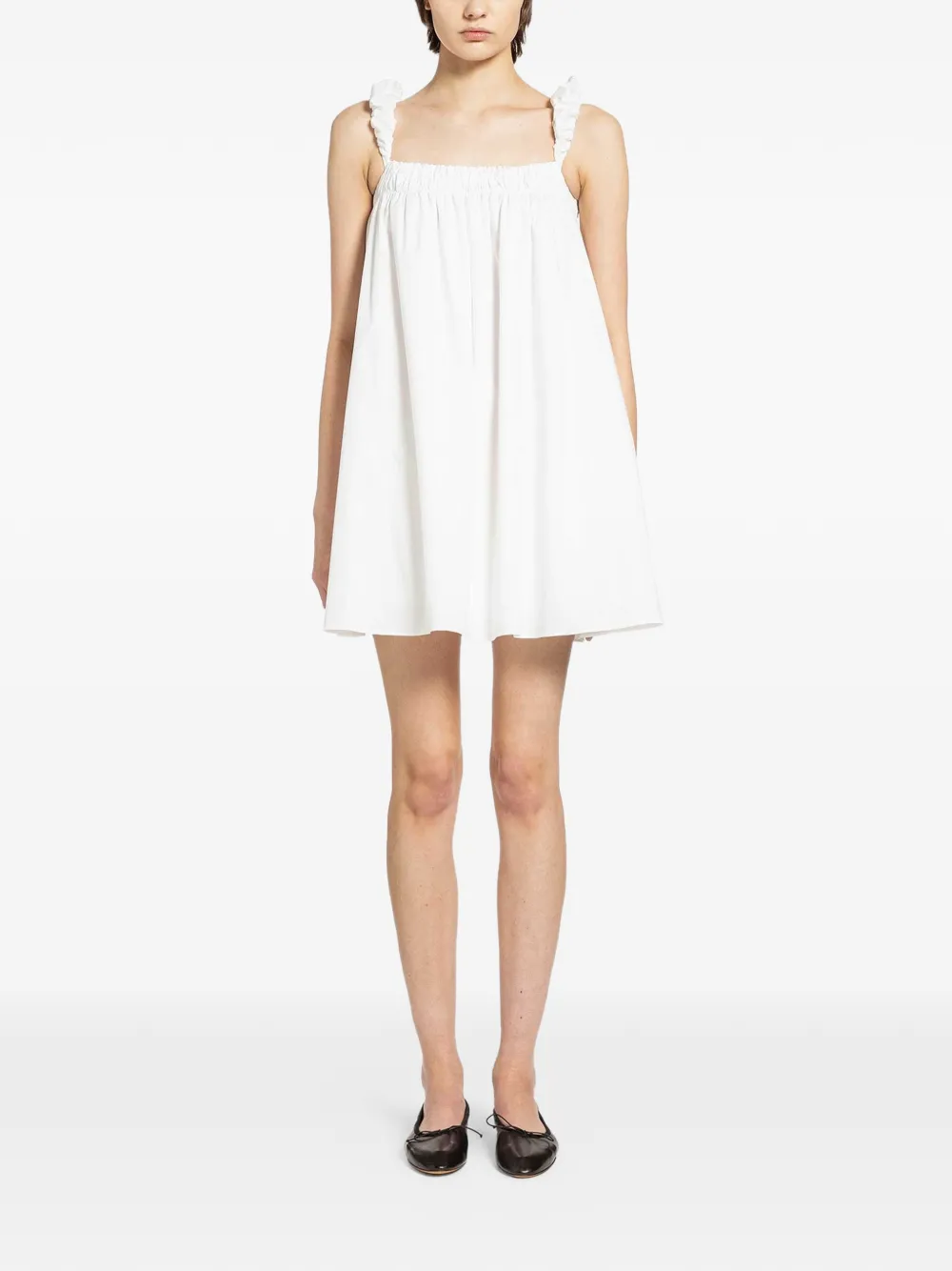 STAUD ruffled cotton dress - Bianco