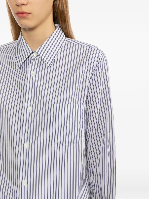 Comme Des Garçons Comme Des Garçons Striped Shirt Dress | White