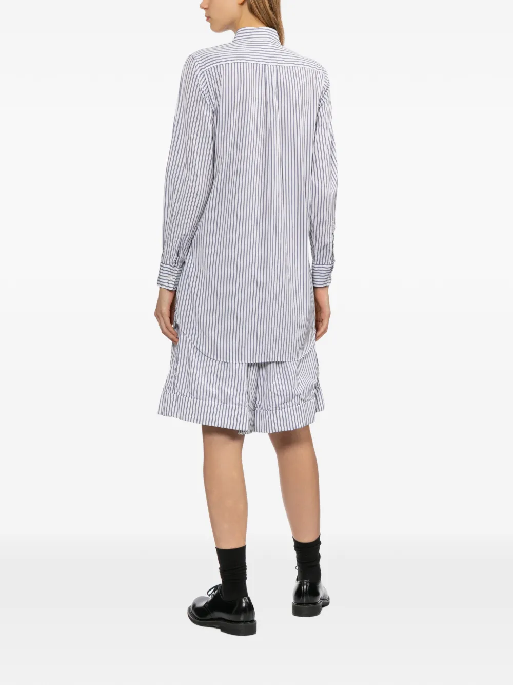 Comme Des Garçons Comme Des Garçons Gestreepte blousejurk Wit