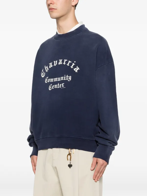 トップス WILLY CHAVARRIA HOOLIGAN CREW NAVY Willy Chavarria Hooligan crew-neck Sweater | Blue | FARFETCH RO