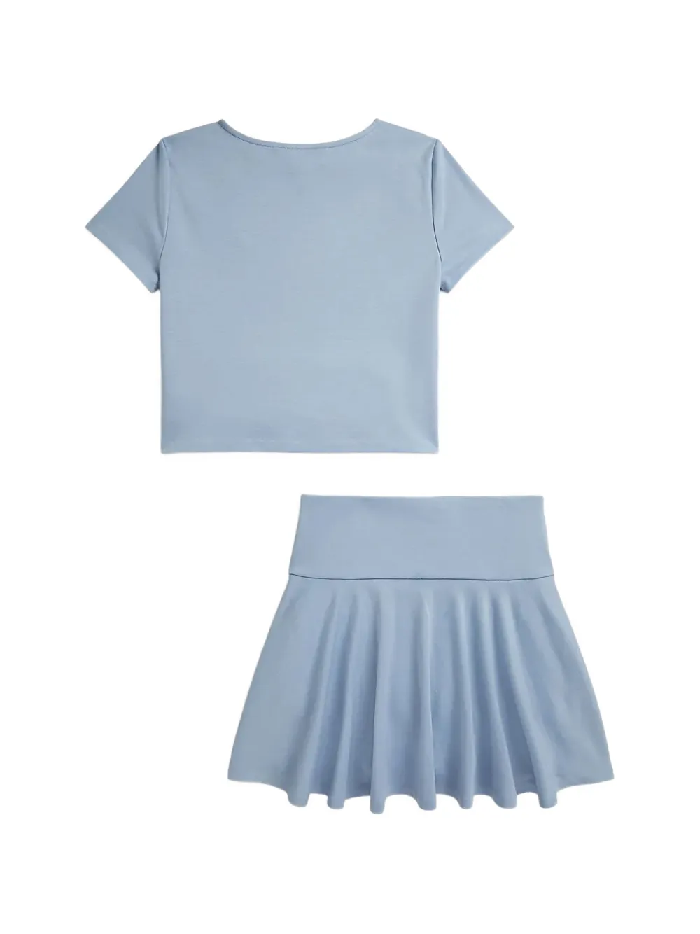 POLO RALPH LAUREN KIDS Ponte boxy T-shirt en skort Blauw