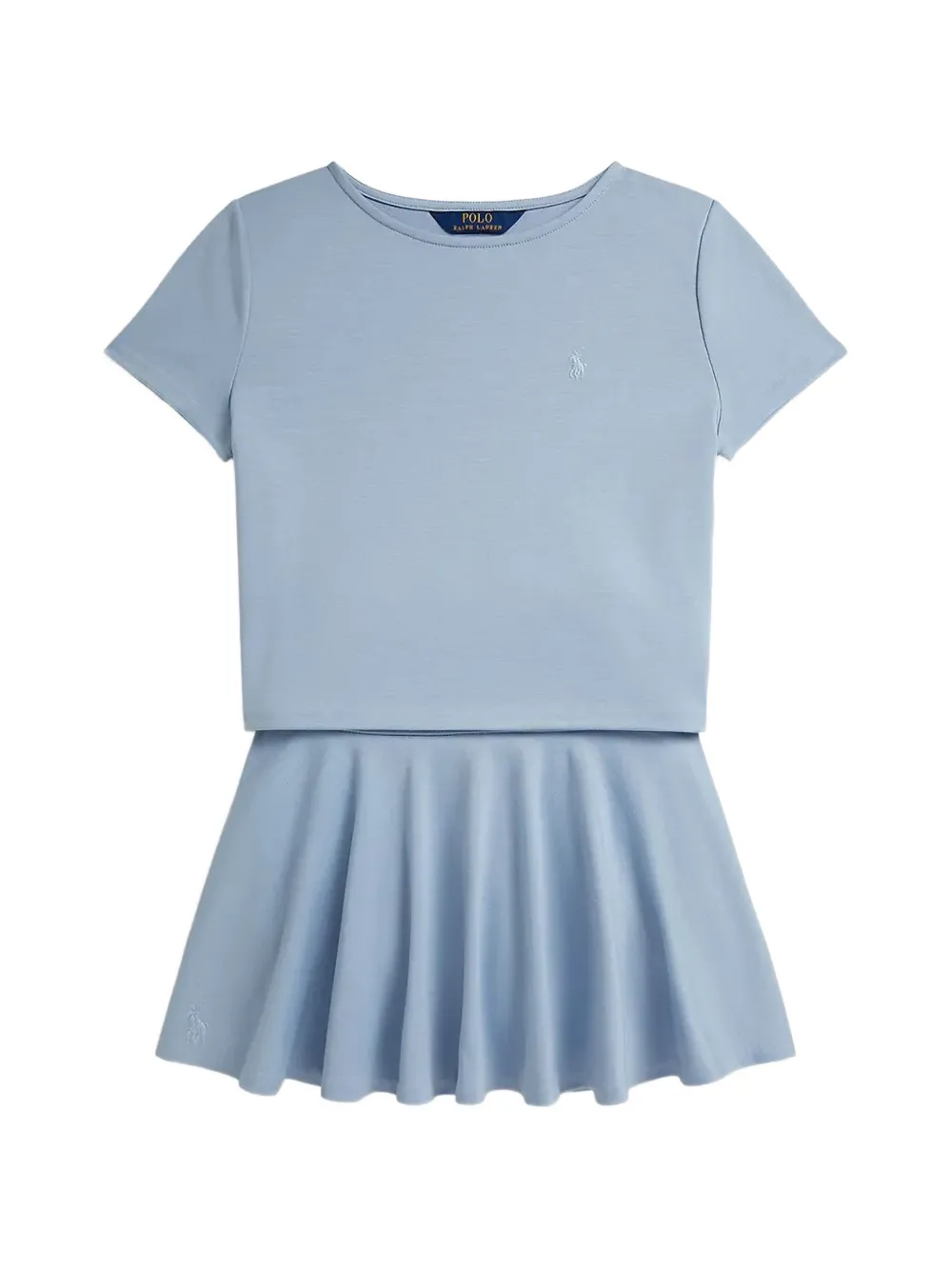 POLO RALPH LAUREN KIDS ponte boxy T-shirt & skort - Blu