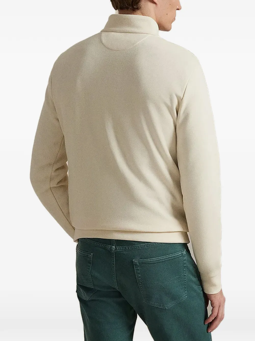 Polo Ralph Lauren Trui met geborduurd logo en rits Beige