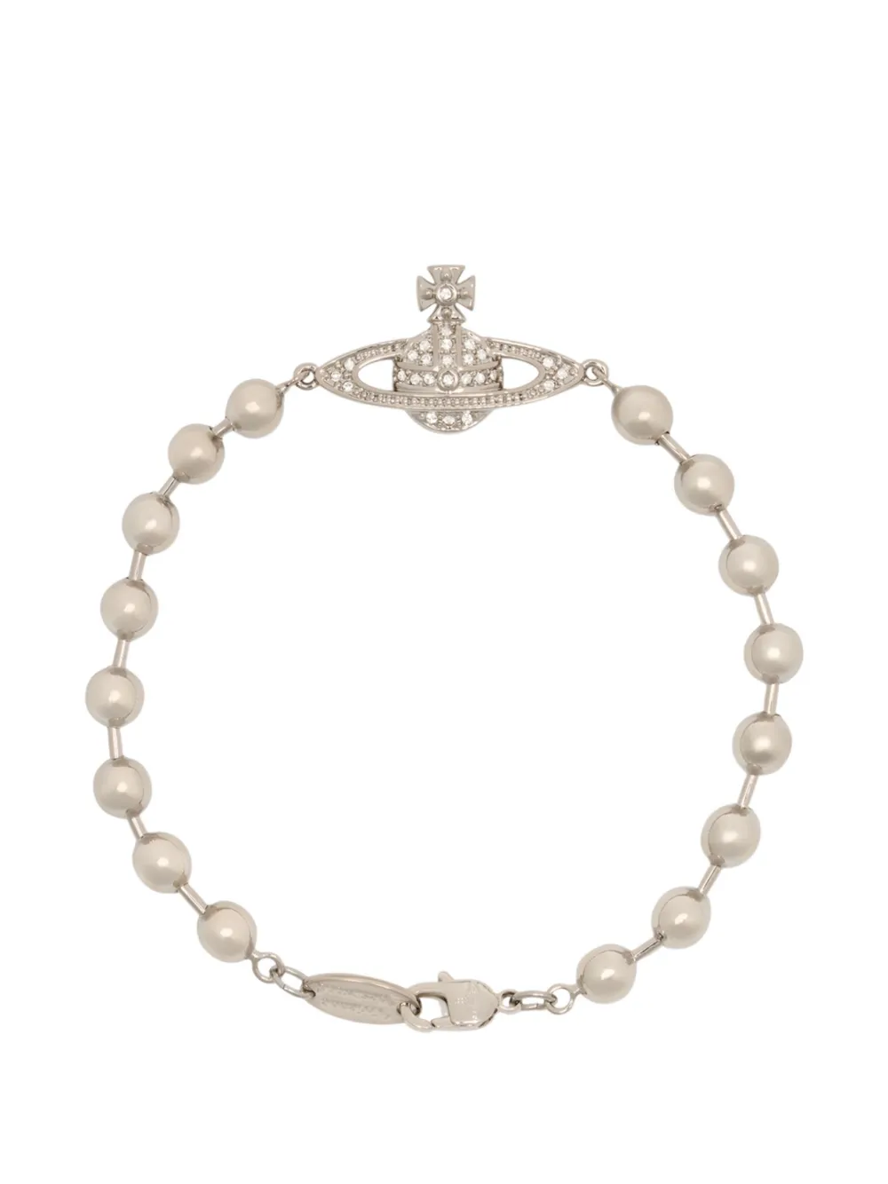 Vivienne Westwood Thames Mini Bas orb-motif crystal-embelished bracelet - Argento