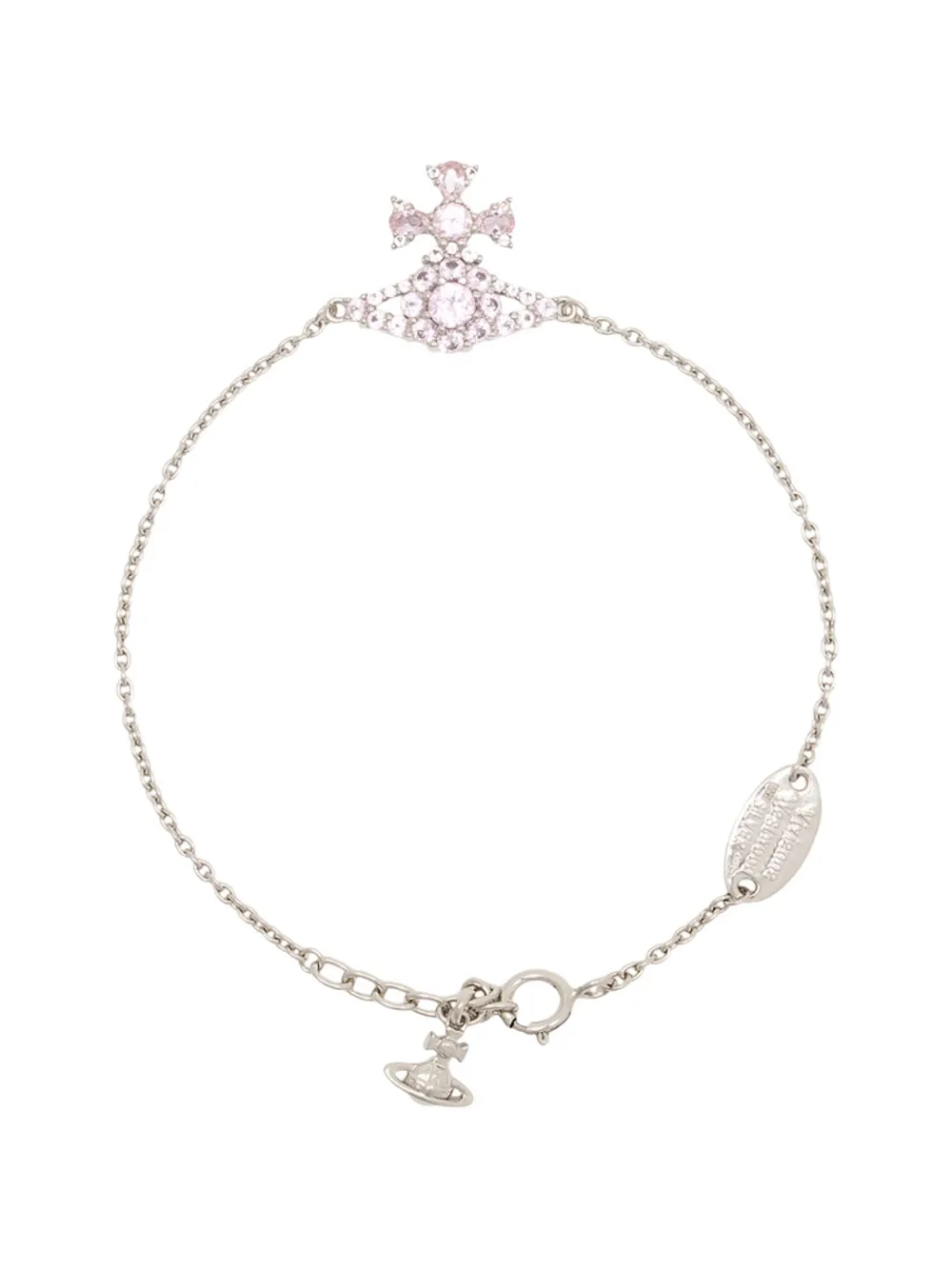Vivienne Westwood Masha pink Orb bracelet - Argento