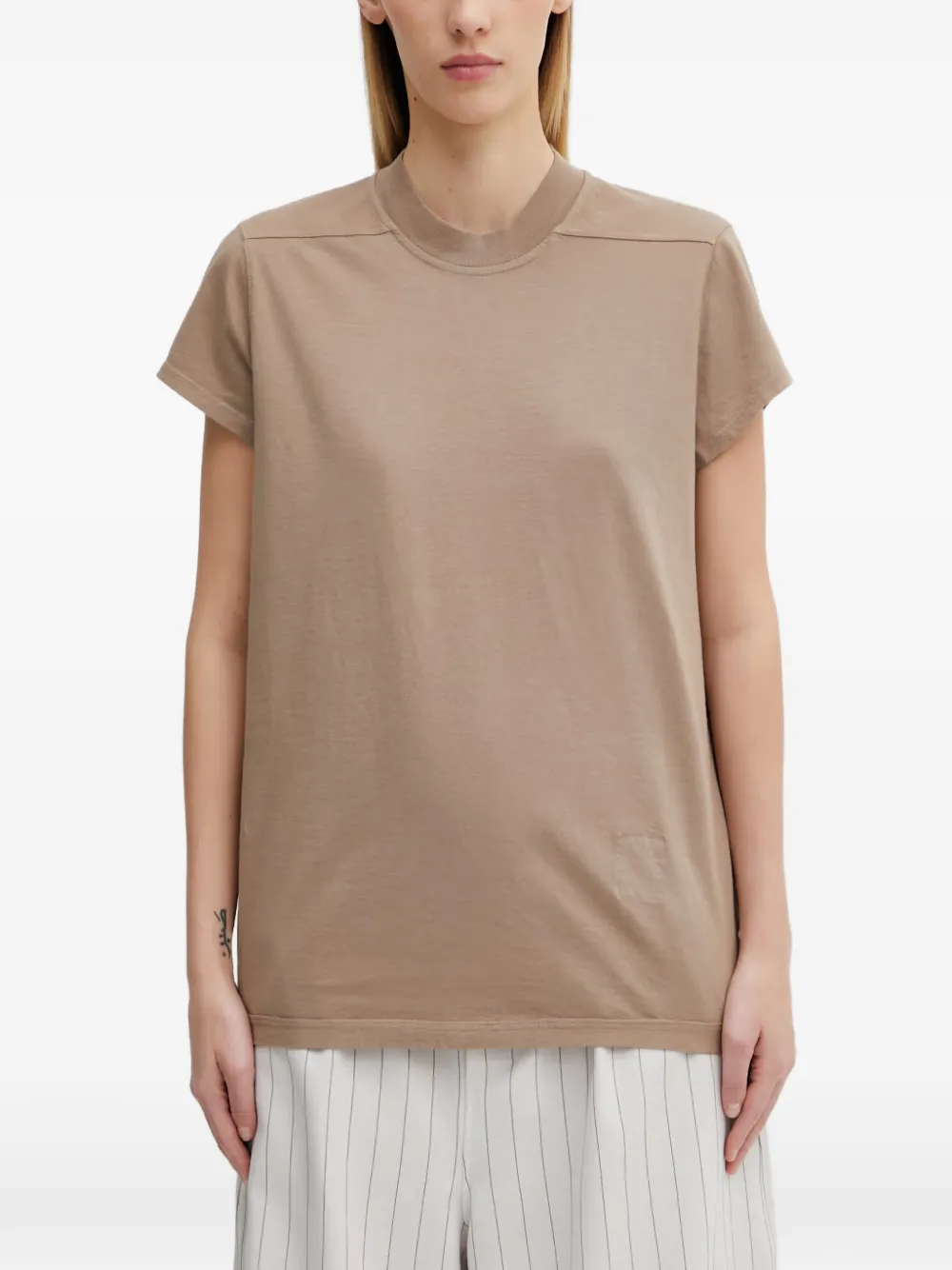 Rick Owens DRKSHDW Small Level seam-detail T-shirt - Marrone