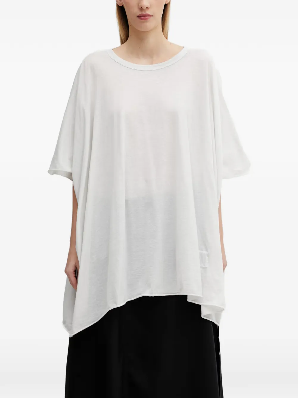 Rick Owens DRKSHDW Minerva oversized raw-cut T-shirt - Bianco
