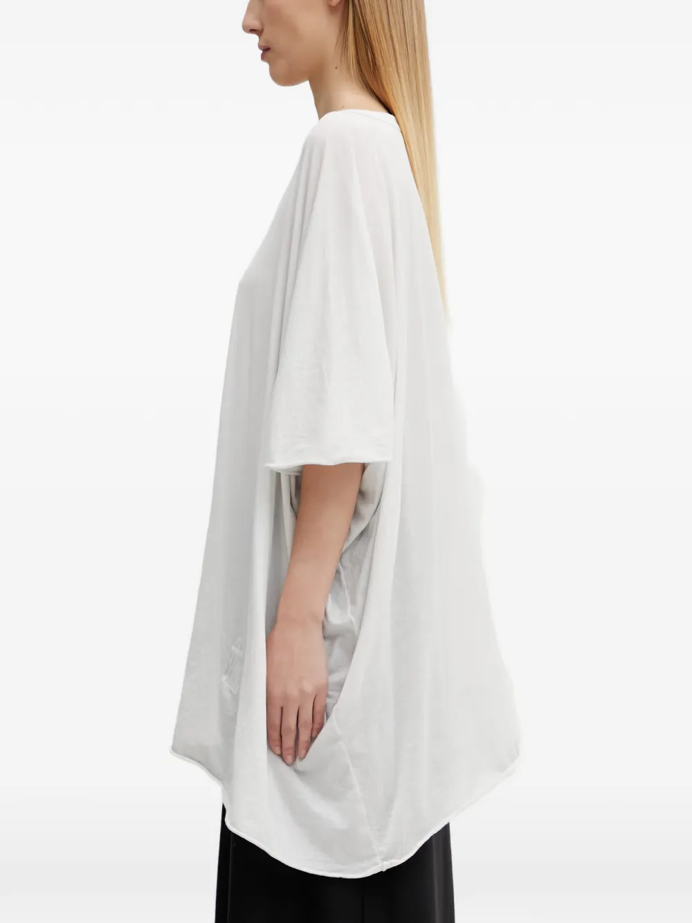 Rick Owens DRKSHDW Minerva oversized gerafeld T-shirt Wit