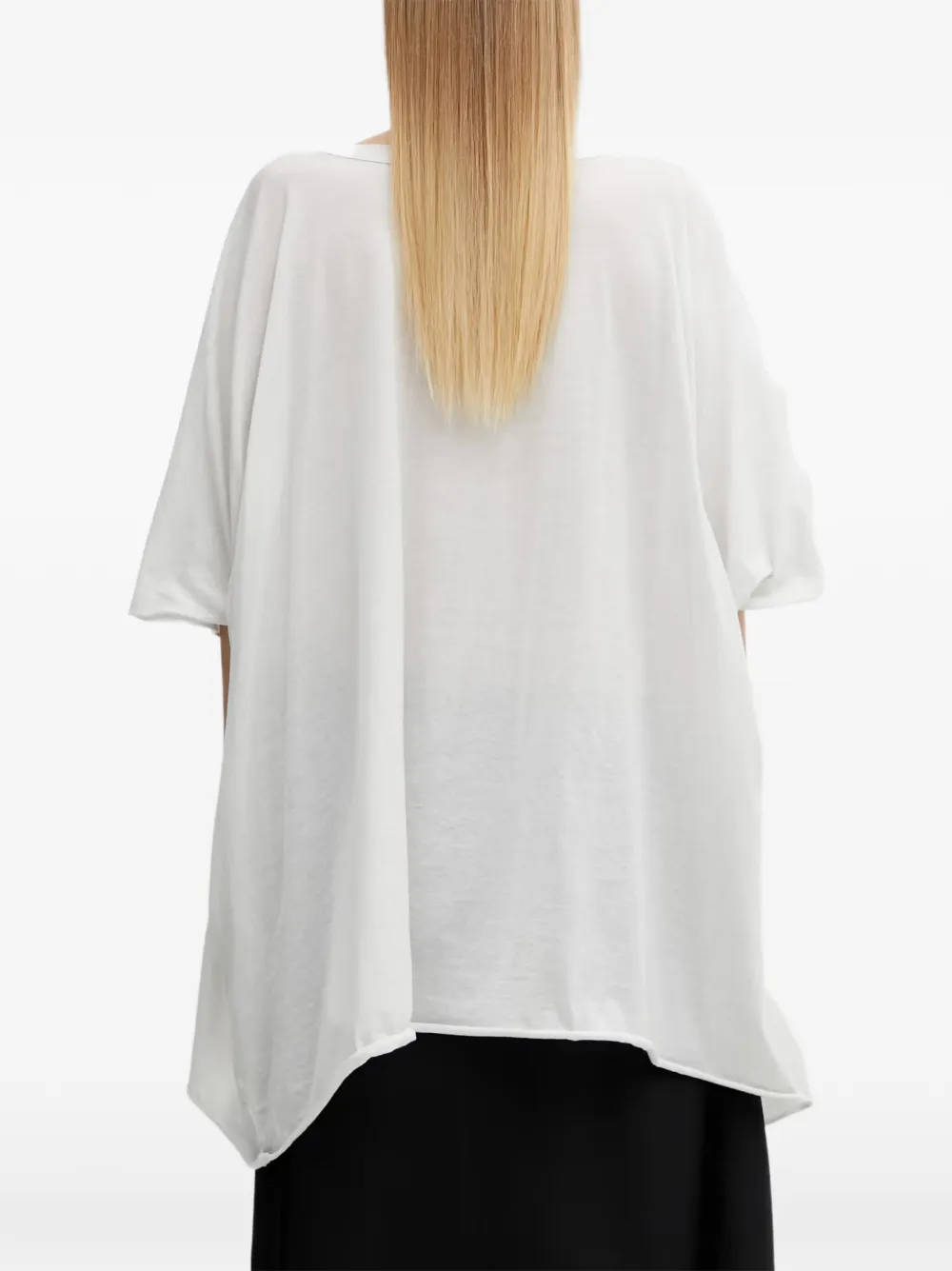 Rick Owens DRKSHDW Minerva oversized gerafeld T-shirt Wit