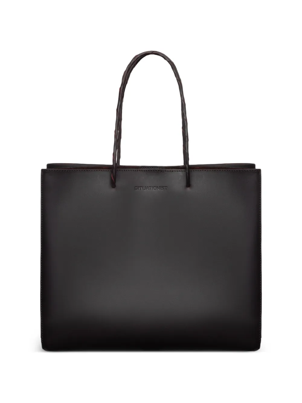 Situationist braided-handle tote bag - Marrone