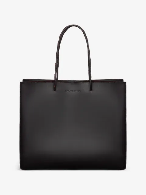 Situationist braided-handle tote bag