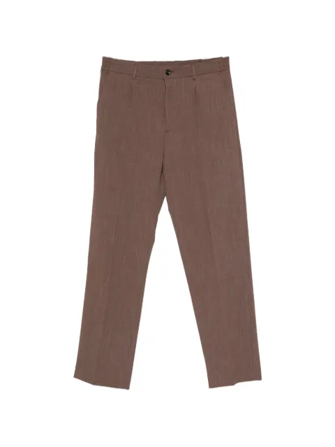 Hosio herringbone-pattern pleated trousers