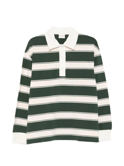 Closed striped long-sleeve polo top