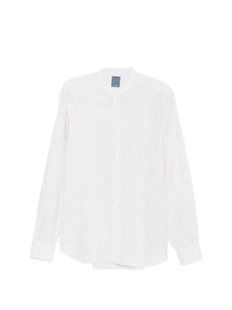 Barba striped collarless shirt