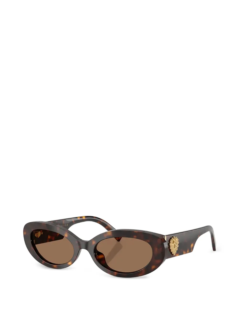 Dolce & Gabbana Eyewear Devotion zonnebril met ovalen montuur Bruin