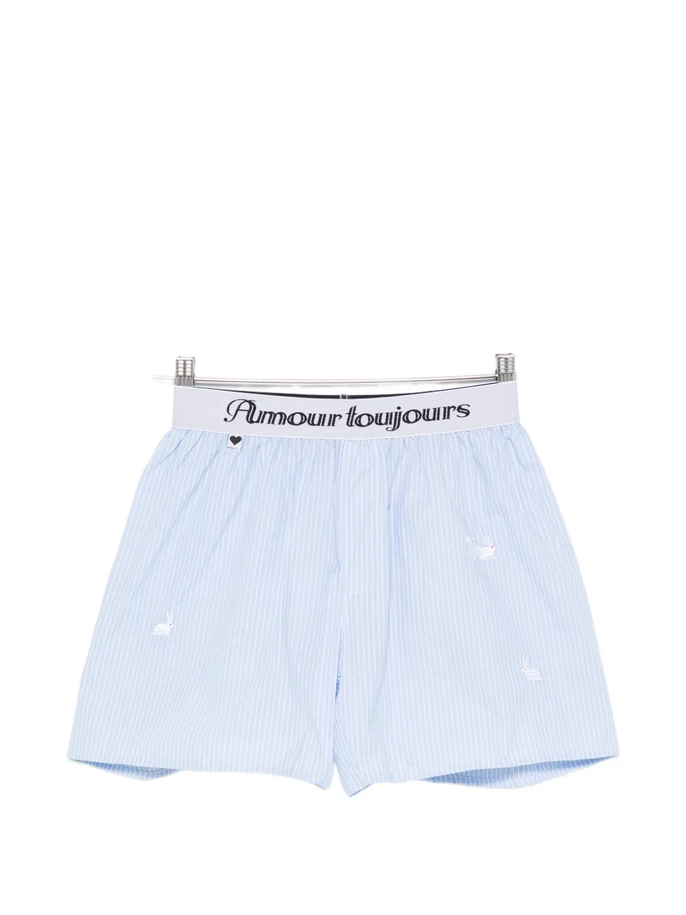 CARNE BOLLENTE Follow the Rabbit stripe-pattern embroidered boxers - Blu