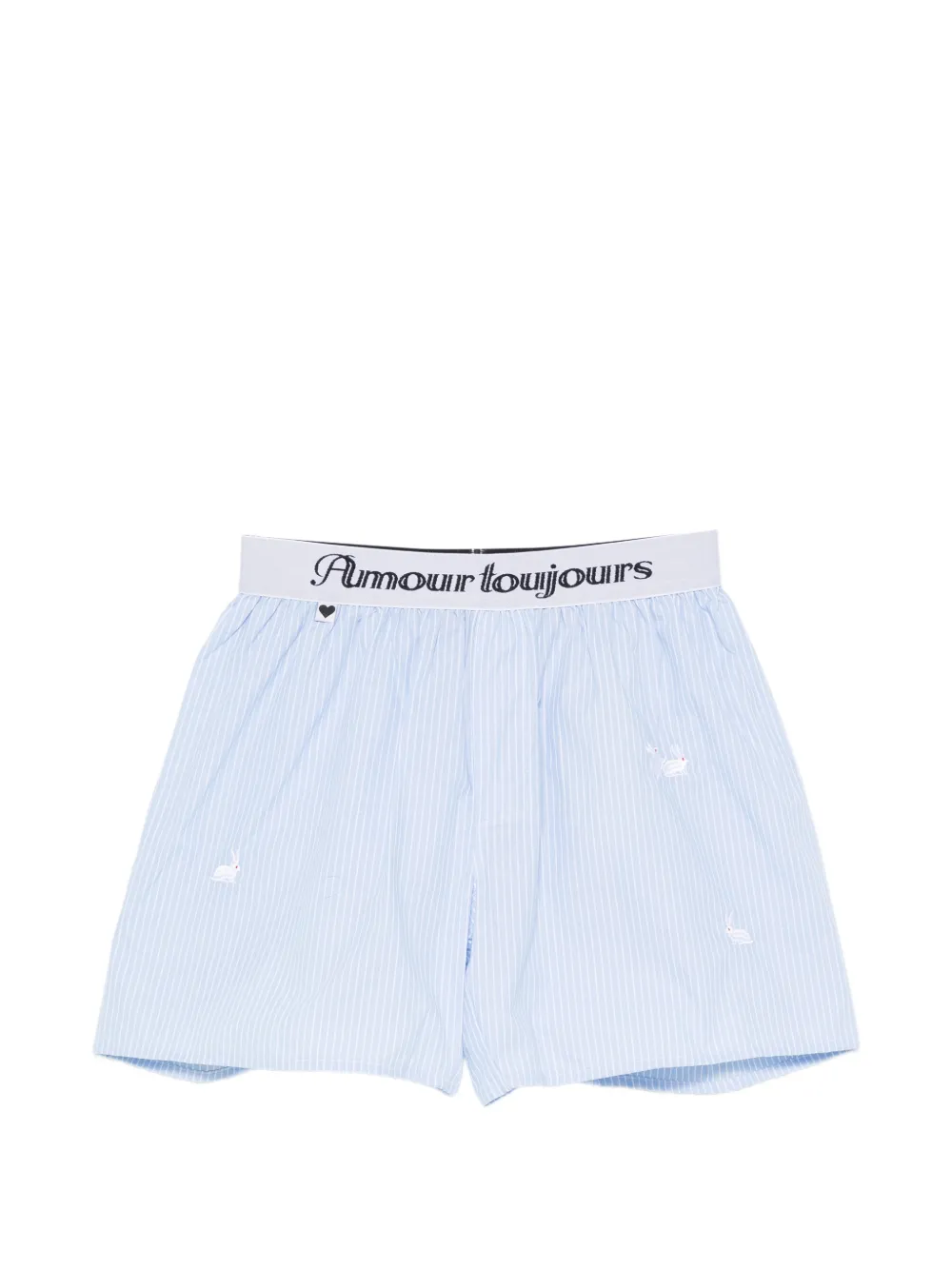 CARNE BOLLENTE Follow the Rabbit stripe-pattern embroidered boxers - Blu